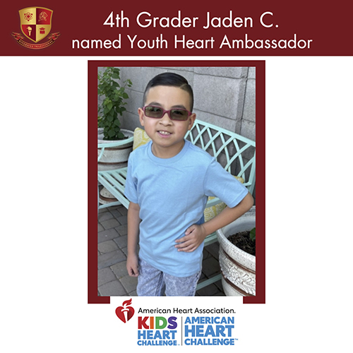 4th grader Jaden C. named Youth Heart Ambassador - American Heart Association